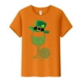 thumbnail image 4 of Prolriy T-Shirt de la Saint-Patrick pour Femmes, Imprimé Verre de Vin, Col Rond, Manches Courtes, Haut, T-Shirts pour Femmes, Hauts pour Femmes Orange m, 4 of 4