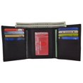 thumbnail image 2 of Mens Genuine Leather Trifold Wallet 8 Credit Card Slots ID Window 1155 (C) Black, 2 of 10