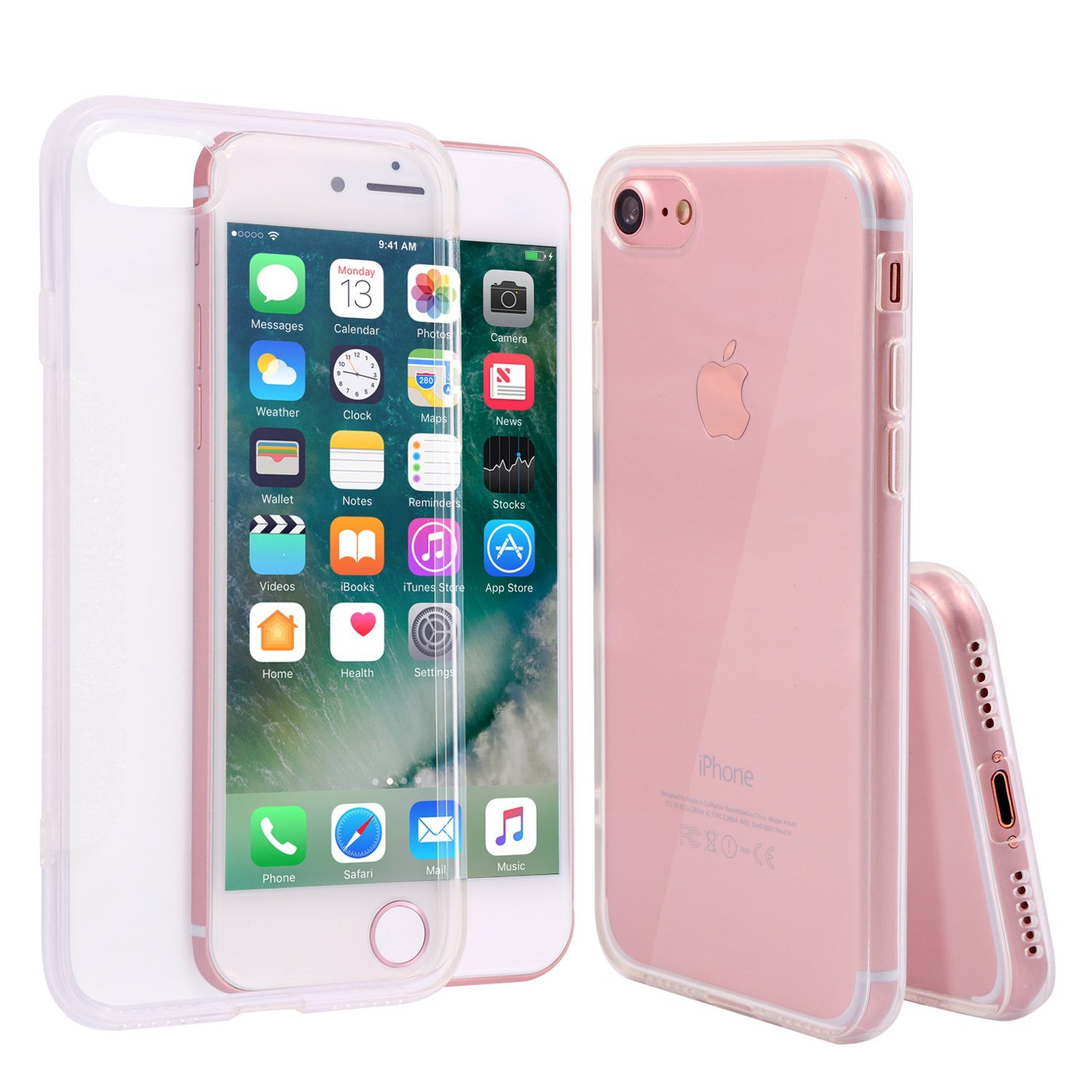 iPhone 7 Case, Quirkio Crystal Clear Back TPU Bumper [Drop Protection