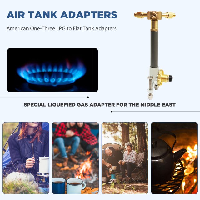 Adaptador de recarga de Gas de estufa de 3 vías para accesorios de estufa de Camping de cobre de Oriente Medio Barbie Nuevos Originales