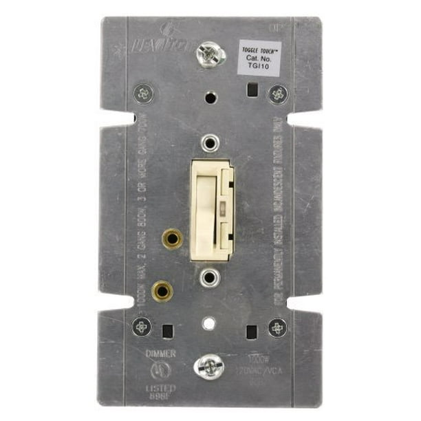 Leviton Light Almond Lighted Toggle Touch Dimmer Switch 1000w Single Pole 3 Way Tgi10 1la