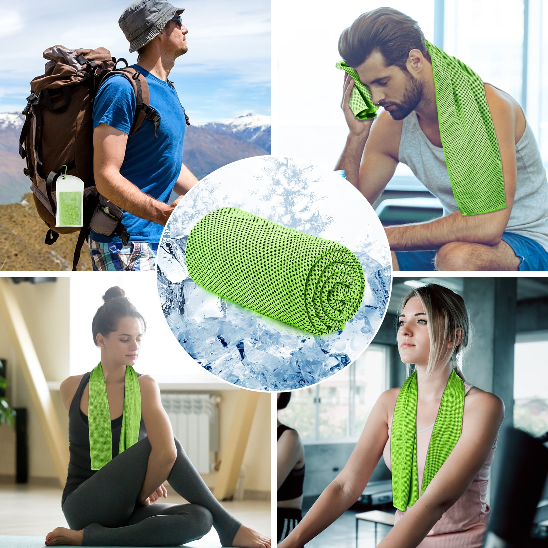 4 pc Cooling Towel Cooling Neck Wrap for Fitness Workout Gym Yoga Pilates  Towels