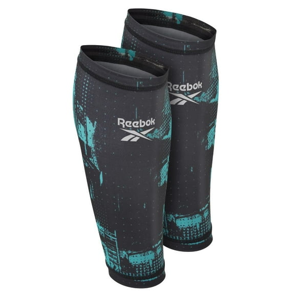 Reebok Geocast Compression Calf Sleeves, Medium, Pair, Black, Unisex