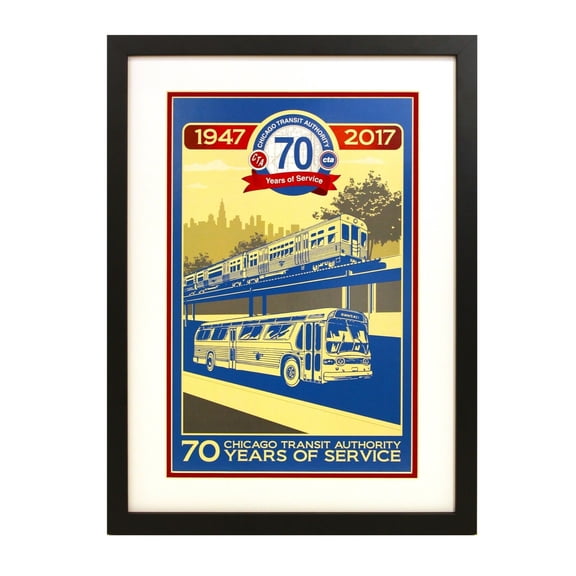 Framed Chicago Art - Chicago Transit (CTA 70th Anniversary)