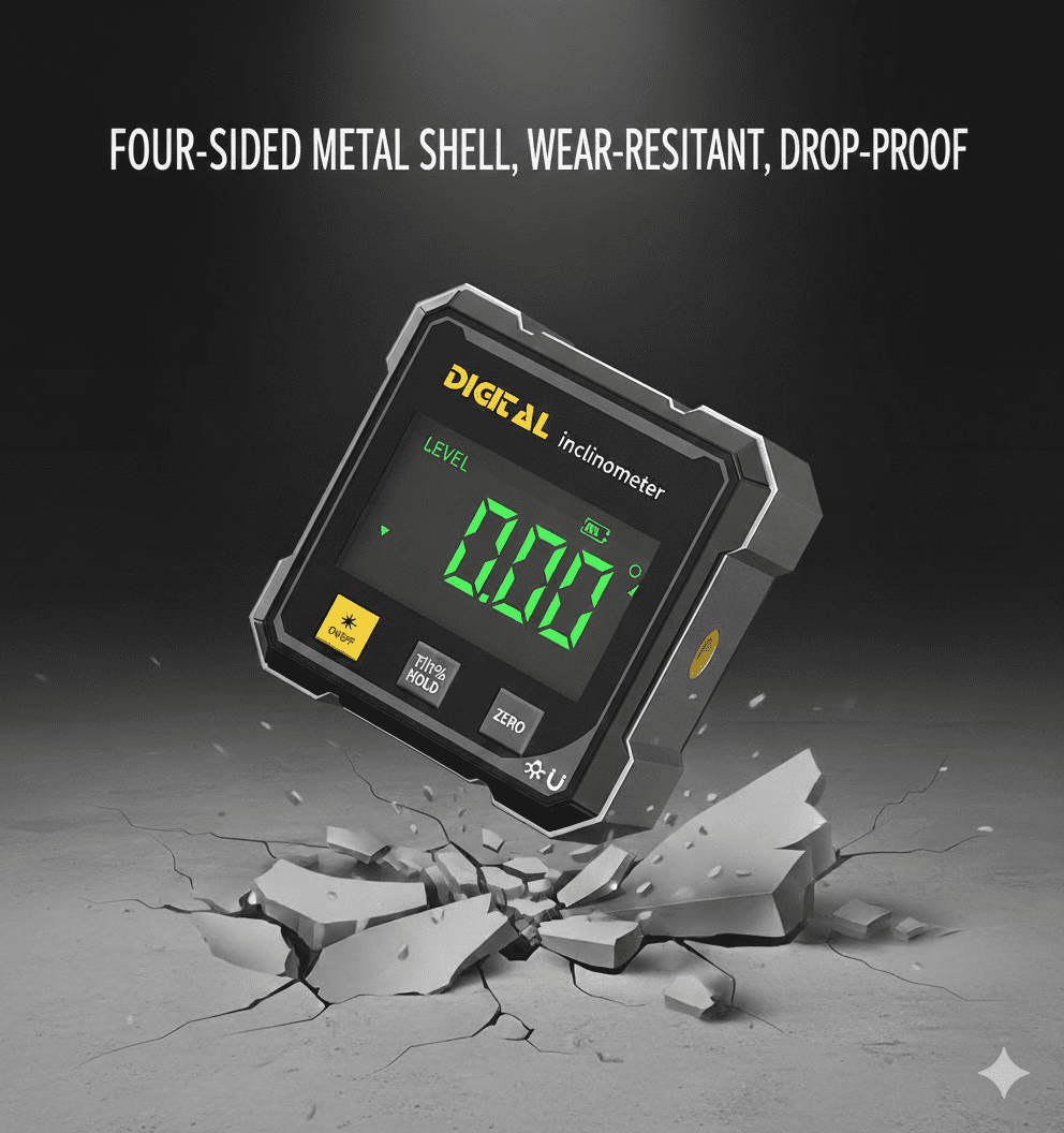 Stxxno Magnetic Digital Angle Finder Electronic Laser Level Rechargeable 4-Side Strong Magnetic 1-Pack