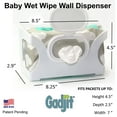 Gadjit Wet WipesBaby Wipes Wall Dispenser Mounts on a Wall and Holds