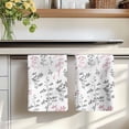 thumbnail image 7 of Pink Grey Botanical Kitchen Towels Set of 3, Watercolor Spring Floral Summer Leaf Absorbent Dish Towels for Kitchen, Microfiber Hand Towel, Quick Drying Tea Towel for Cleaning Decorative Dishcloths, 7 of 7