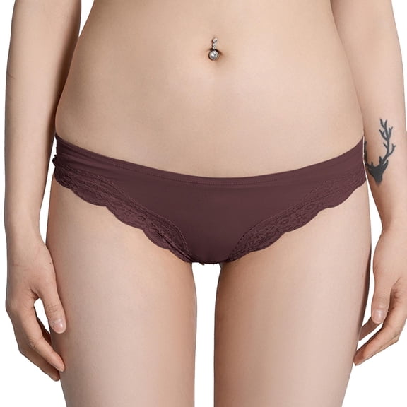 Jamicy Womens Underwear Valentine's Day Gift Solid Color Comfort Breathable Seamless Low Rise Hipster Panty