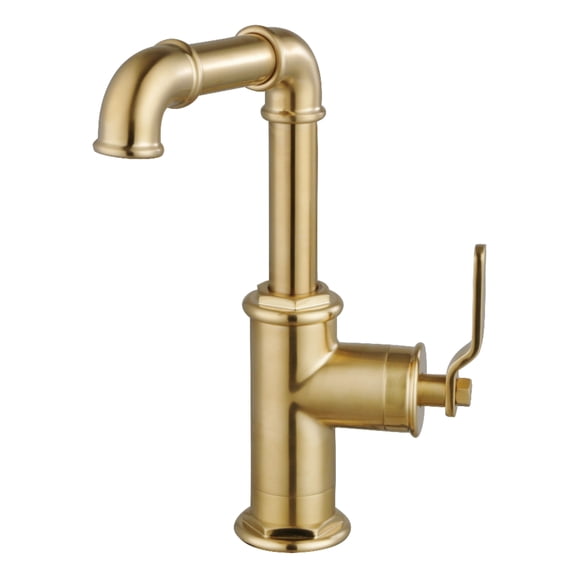 Kingston Brass LS6003KL Whitaker One-Handle Single-Hole Bathroom Faucet with Push Pop-Up Drain, Brushed Brass