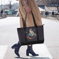 thumbnail image 4 of FORMRS Canvas Laptop Tote Bag for Women with 15.6" Computer Compartments Shoulder Handbag, Black Astronaut Record, 4 of 7