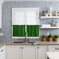 thumbnail image 6 of Christmas Cat Kitchen Curtains and Valances Set, Winter Xmas Santa Hat Green Background Rod Pocket Window Valance 18 Inch Window Curtain Panels for Living Room Bedroom Laundry, 27.5x24in, 3 Pieces, 6 of 7
