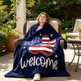 thumbnail image 1 of Independence Day Blanket Festive Flannel Blanket Soft Warm Throw Blanket For Home Sofa Bed Holiday Decoration, 1 of 9