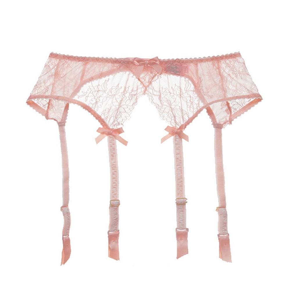 Varsbaby Women's Demi Cup Bra Thongs Garters Stocking Lingerie Set