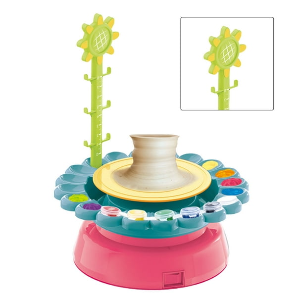 Kids Pottery Wheel Kit, Pottery Machine Toy Safe Rich Color Clay