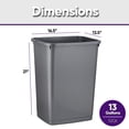 thumbnail image 2 of Superio Large Kitchen Trash Can 13 Gallon, 52 Qt Waste Bin for Kitchen, Garage, Indoor and Outdoor Trash Can, Grey, 2 of 7