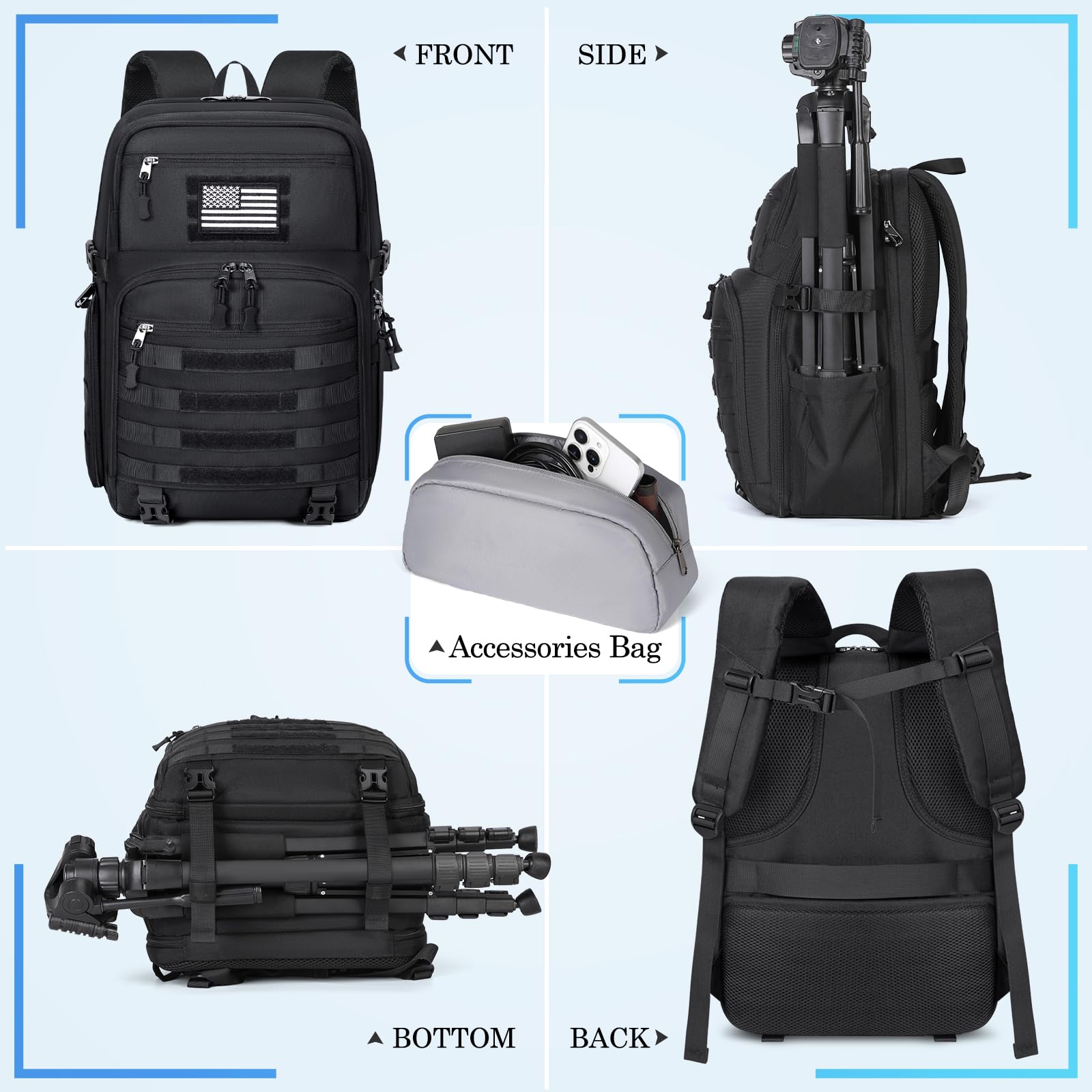 Careell Best Dslr Laptop Backpack Laptop Large Dslr Camera Bag