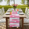 thumbnail image 4 of Table Runners 120 Inches Long Dress Scarves, Pink Gray Stripes Farmhouse Coffee/Dining/Kitchen Table Runner for Living Room, Watercolor Modern Abstract Minimalist 13x120 Inch, 4 of 9