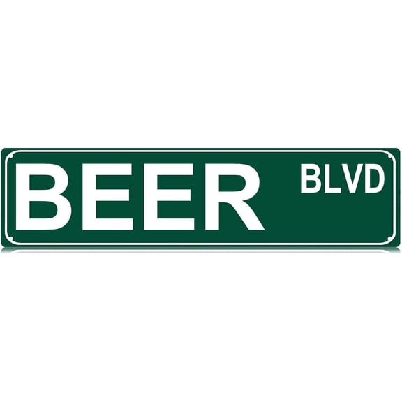 Metal Tin Sign Beer Sign Retro Tinplate Metal Plaque for Street Home Office Garden Decor 4x16 Inch