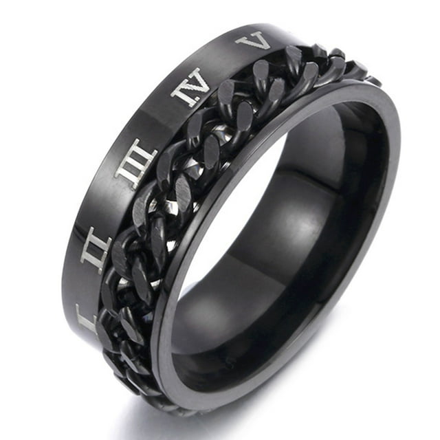 Spinner De Anillo De Cadena ANGGREK Anillo de Banda de cadena Relax Fidget Para cumpleaños