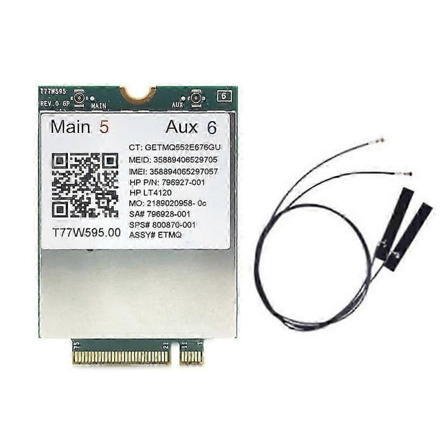 4G Module LT4120 LTE T77W595 150Mbps WWAN M24G Modem + 2 Antenna for HP-Probook/EliteBook 840 850 820 745 G3 Laptop PC