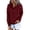Red, variant on Turilly Women's Hooded Solid Color Long-sleeved Sweatshirt Casual Blouse Pullover Tops