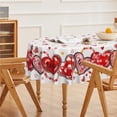 thumbnail image 4 of Valentine''s Day Tablecloth 60×84 Inch Oval, Love Hearts Red Washable Table Cover for Party Picnic Dinner Decor, 4 of 5