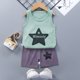 thumbnail image 1 of Conjunto de 2 piezas para niños, Camiseta de algodón, pantalones cortos, ropa para niños, trajes sin mangas qym unisex, 1 of 2