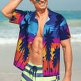 thumbnail image 7 of Disketp Hawaiian Shirts For Men,Beach With Palm Trees Print Mens Casual Short Sleeve Button Down Shirts Beach Shirt, 7 of 7