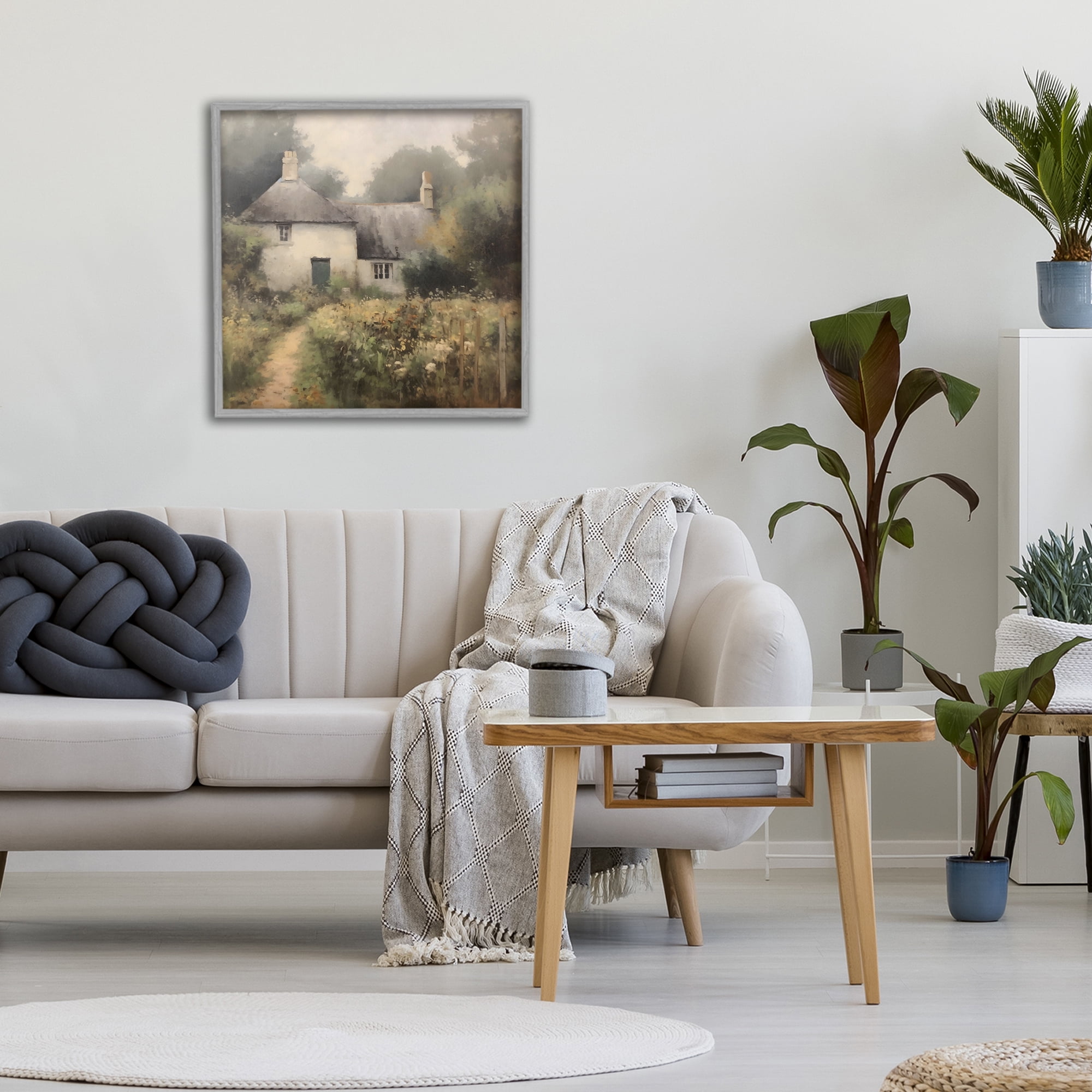 Stupell Industries Cottage Comfort in Summer Garden Gray Framed Giclee Art, design by Creative Studio