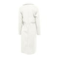 thumbnail image 4 of Women's Long Double-Breasted Woolen Coat - Fashion Solid Color Oversized Outerwear, Elegant Warm Winter Coat for Women, White Size M, 4 of 6