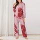 thumbnail image 2 of Fotbe Striped Meat Conjunto de Pijama de Manga Larga para Mujer con Estampado, Ropa de Dormir de 2 Piezas, Conjunto de Casa Suave y Cómodo con Bolsillos-Medium, 2 of 7