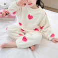 thumbnail image 5 of Coerni Girls Plush Furry Outfits Sherpa Fleece Sweatsuits 2 Piece Flannel Pullover and Jogger Pants Winter Warm Sweatshirt Sets, 5 of 6