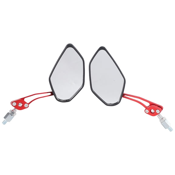 2PCS/Set Universal Motorcycle Rearview Mirrors Motorbike 360 Degree Rotation Scooter Side 8 / 10Mm Black red