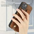 thumbnail image 4 of Dteck for Apple iPhone 14 Zipper Wallet Case, Shockproof with Card Holders Flip Premium PU Leather Card Slots with 360°Rotation Ring Stand Protective Phone Cover, brown, 4 of 8