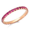 thumbnail image 2 of Natural 2MM Ruby Eternity Band - Micro Pave Ruby Eternity Band Available as 14k Rose Gold, White Gold or Yellow Gold, 2 of 3