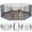 Gray-24''H-Playpen+Bottom Pad, variant on Gray 36''H Playpen+Bottom+Top Cover Foldable Metal Pet Exercise Playpen