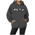 thumbnail image 3 of Black Cat Ghost Halloween Hoodies for Women 2025 Cute Cat Ghost Graphic Hoodie Sweatshirt Pullover Tops, 3 of 4