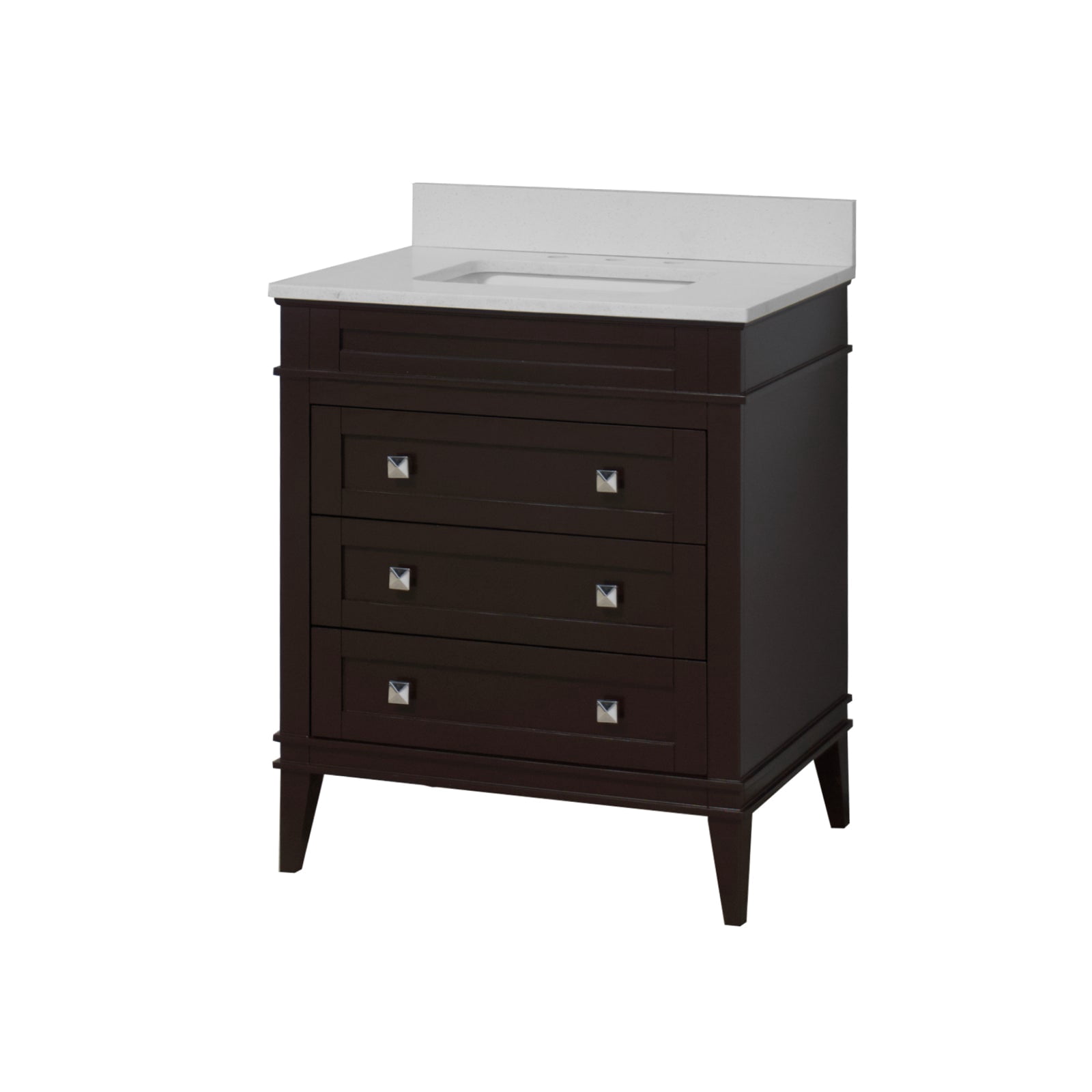 Eleanor 30" Bathroom Vanity with Chocolate Cabinet and Quartz Top