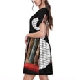 thumbnail image 2 of Bingfone Books1 Print Women’s Short Sleeve Dress, Comfortable Casual Dress, Stylish Summer Dress with Stretchy Fit for Daily Wear, 2 of 6