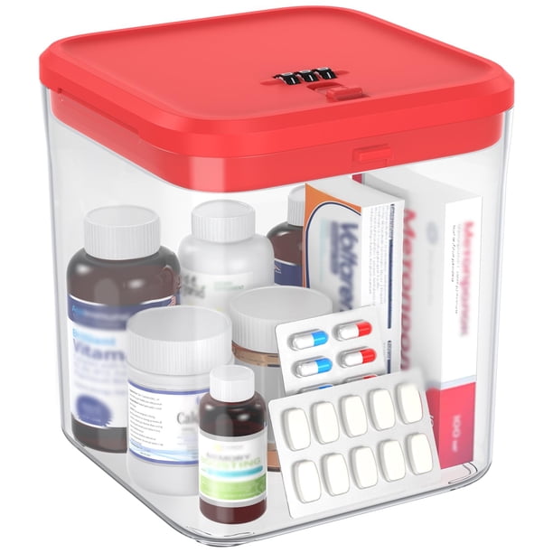 Caja de almacenamiento con cerradura YSky Combination Lock roja 13 x 13 x 12 cm