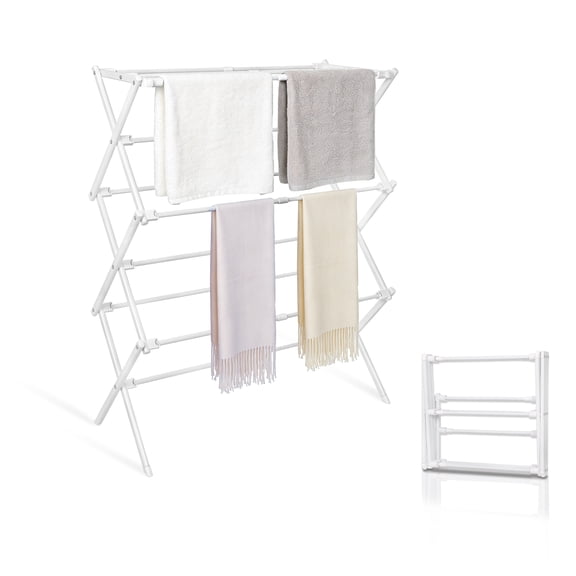 ZOES HOMEWARE Small Clothes Drying Rack for Laundry, Metal Collapsible Folding Dry Rack Clothing