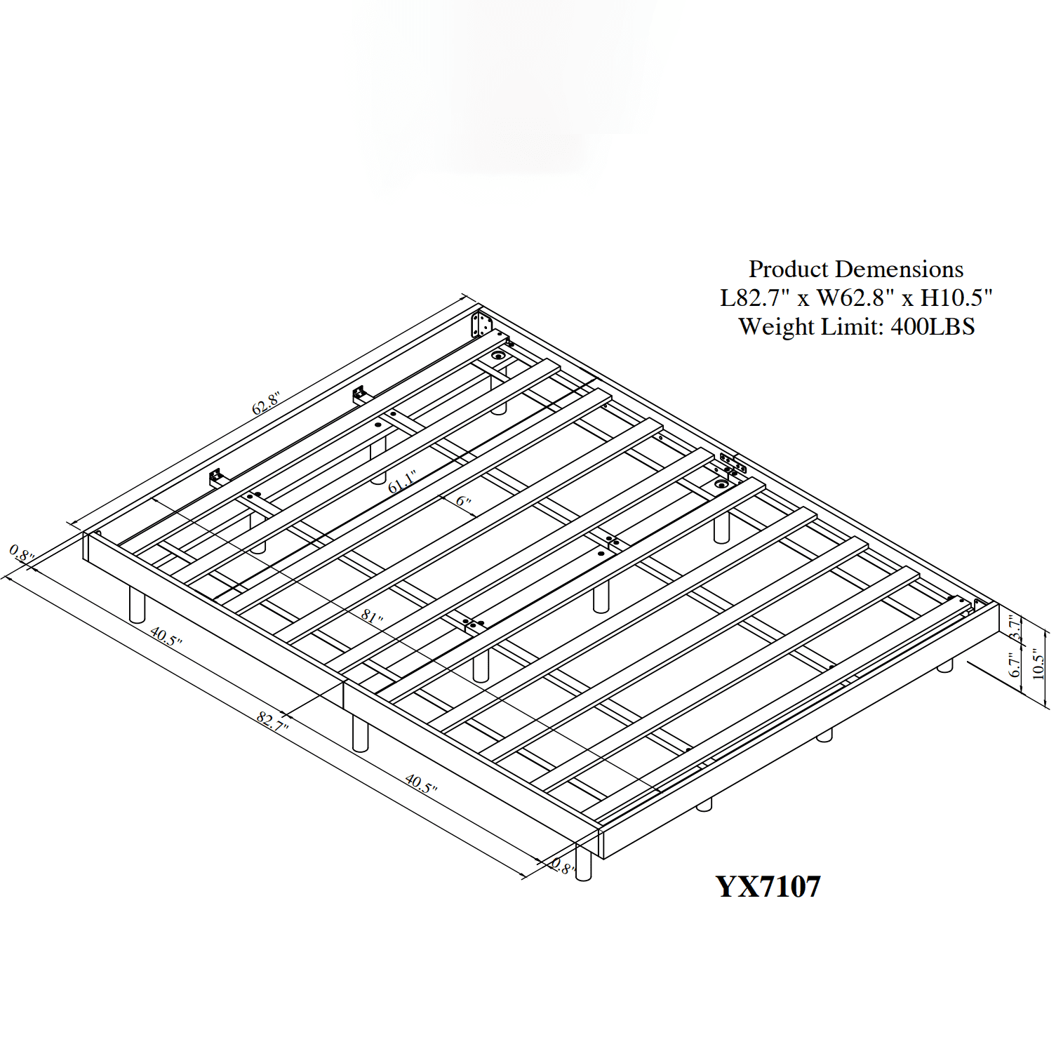 Miniyam Wood Queen Size Floating Bed for Adult, Gray