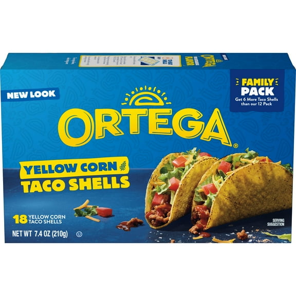 Ortega Yellow Corn Taco Shells Kit, Kosher, 7.4 oz, 18 Count