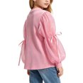 thumbnail image 5 of StSilkitty Girls Casual Tops Puff Long Sleeve Bowknot Crewneck Pullover Tees Fall Lightweight Fashion T-Shirts Size 2-10, 5 of 7