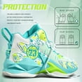 thumbnail image 4 of BINQER Zapatillas de baloncesto de caña alta for hombre con amortiguación de malla transpirable y suela antideslizante., 4 of 5