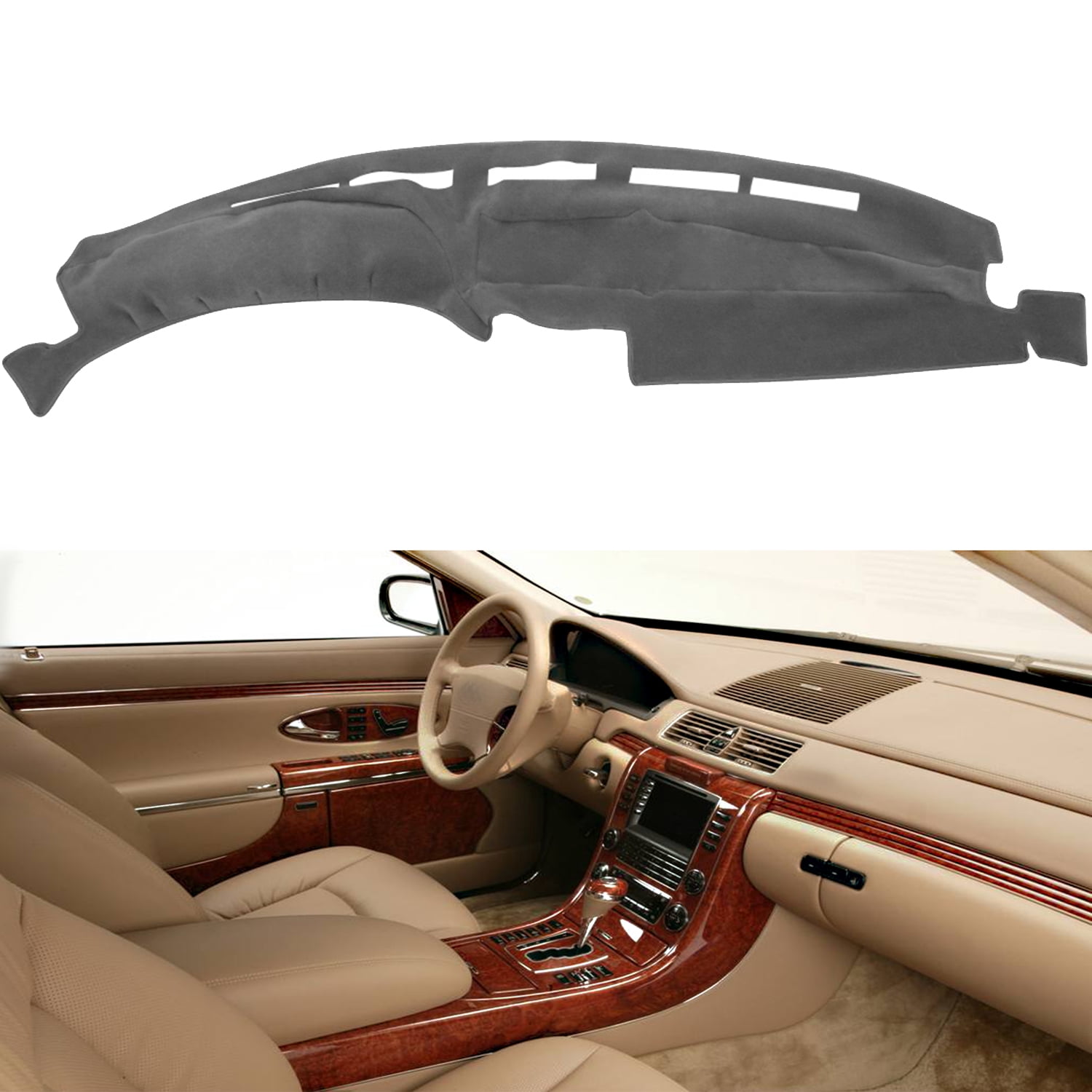 Hex Autoparts Dash Cover Mat Dashboard Cover for Ford F150 F250 Truck 1992 1993 1994 1995 1996 (Gray)