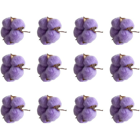 HTWW 12pcs boules de fleurs en coton naturel tige colorée fleur séchée  floral style campagnard bricolage décorations pour jardin maison table vase  fournitures de fête de mariage (violet) | Walmart Canada