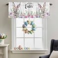 thumbnail image 3 of Valance Curtains for Kitchen Windows Easter Bunny Wreath Colorful Egg Rod Pocket Valance Spring Garden Flower Short Window Curtain Topper for Bedroom Living Room Bathroom 42x12in,1&nbsp;Panel, 3 of 9
