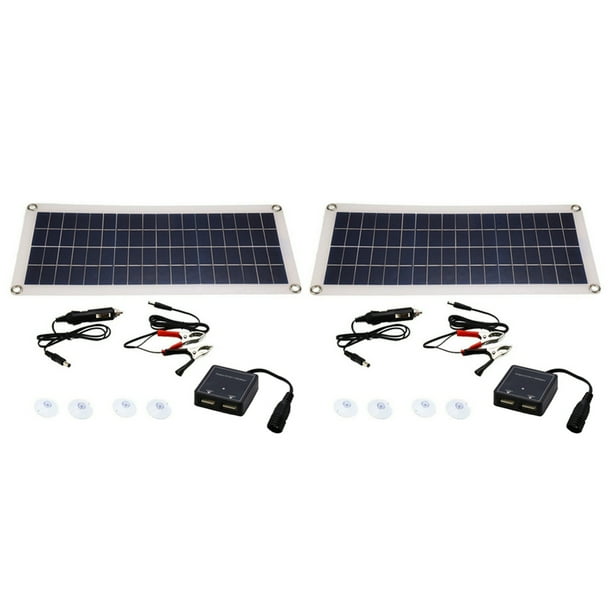 2X 8W 12V Dual USB / CC Panel Solar Flexible Carga de Batería de Coche Eficiente Camping