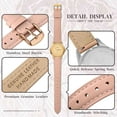 thumbnail image 3 of ANBEER 12mm Flat Thin Elegant Genuine Leather Watch Strap,Quick Release Replacement Watch Band,Pink with Rosegold Buckle, 3 of 7